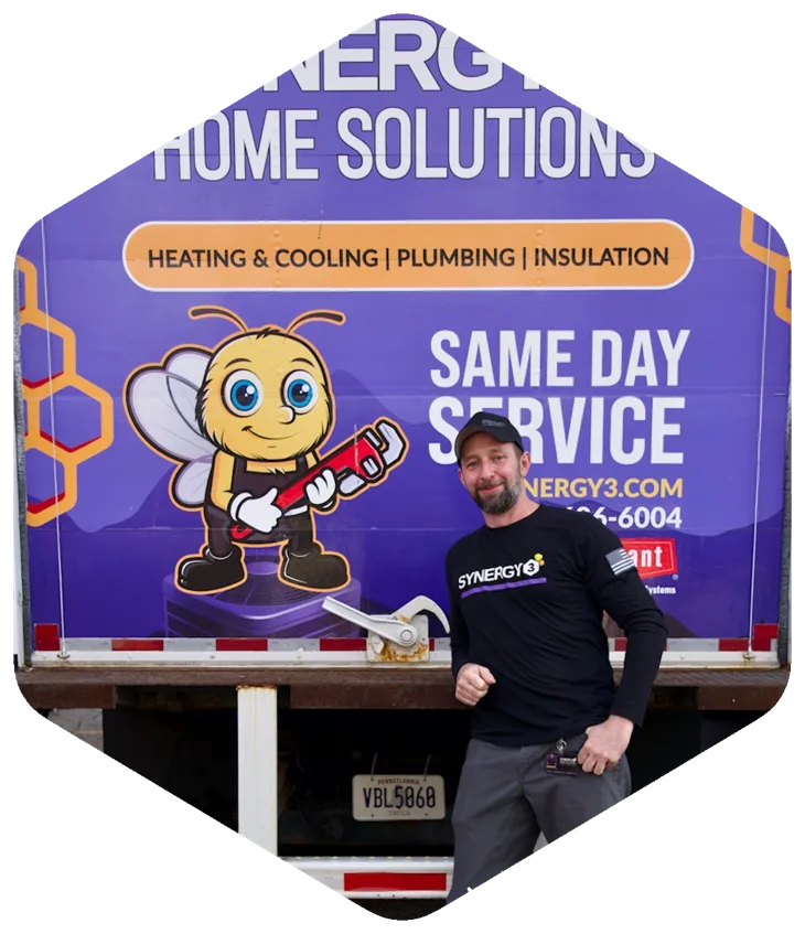 Technician working with HVAC equipment.